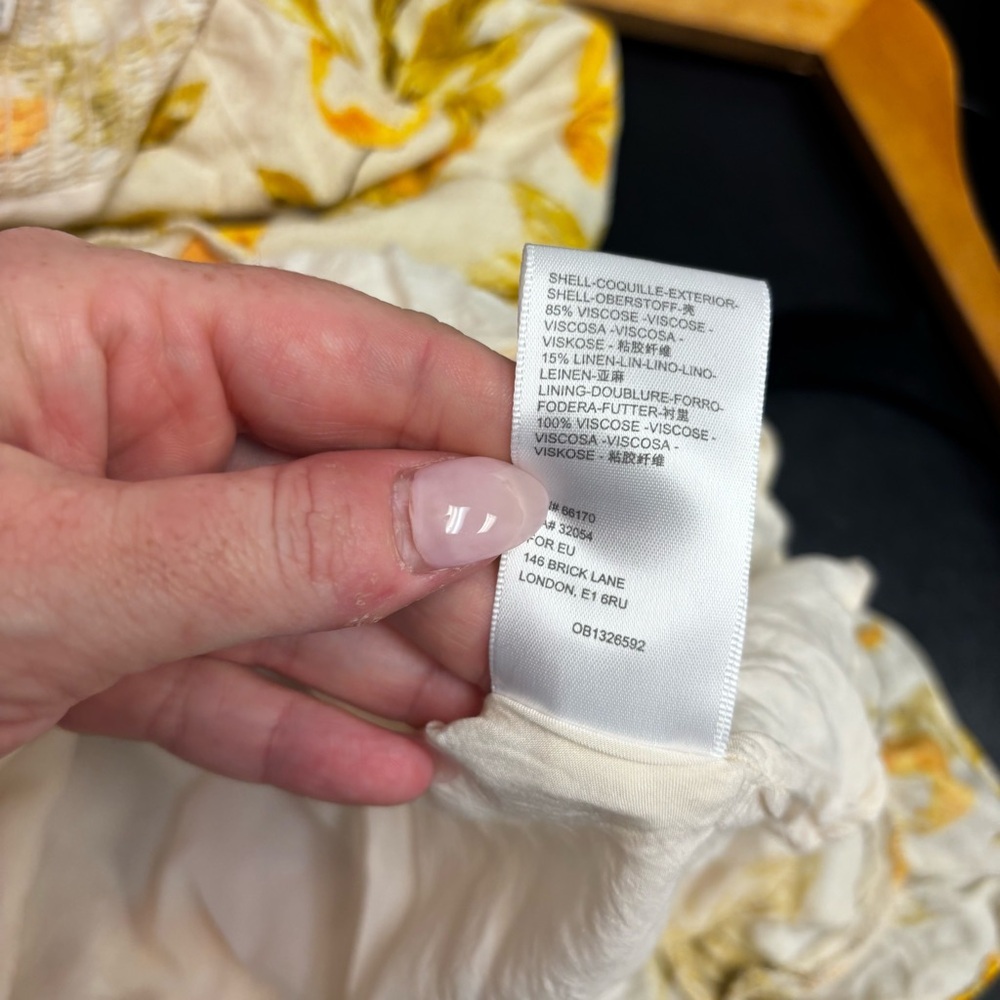 Urban Outfitters Jolene Linen Tie Shoulder Lemon Print Dress - Picture 15 of 15